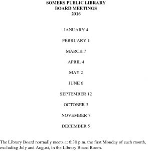Icon of 2016 Library Board Mtg Schedule